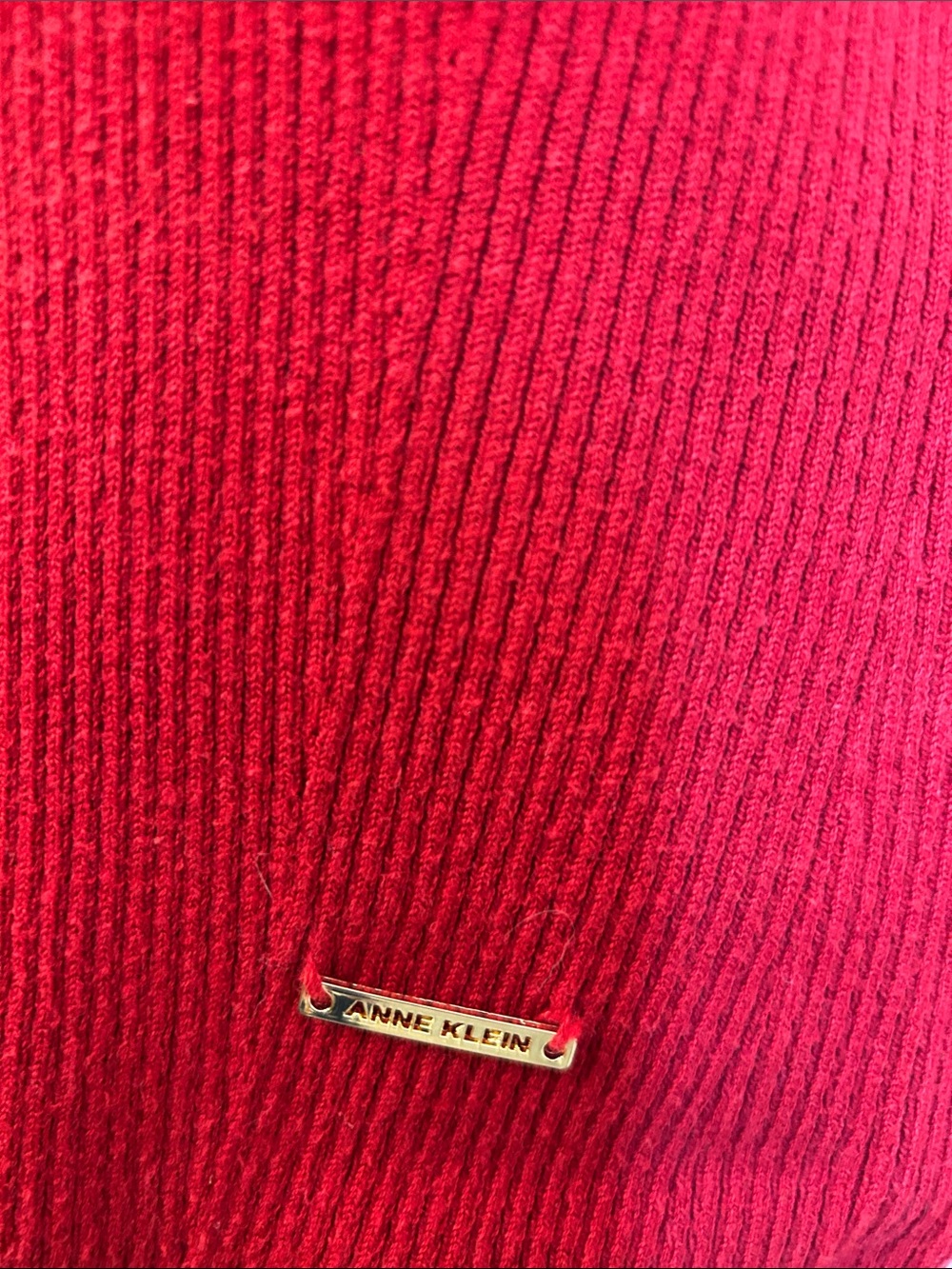 Anne Klein Sleeveless Red Turtleneck Knit Top XL - Picture 4 of 6